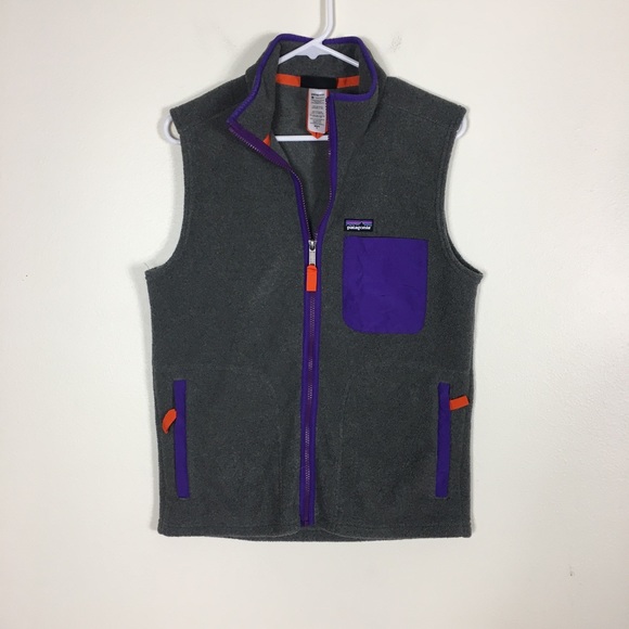 Patagonia Other - Patagonia Grey, Purple & Orange Fleece Zip Up Vest